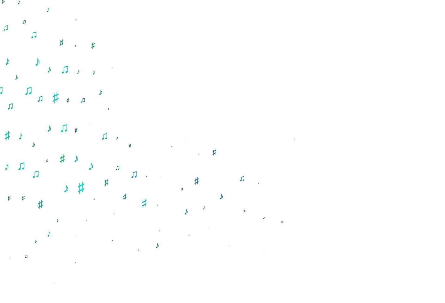 Light BLUE vector template with musical symbols.