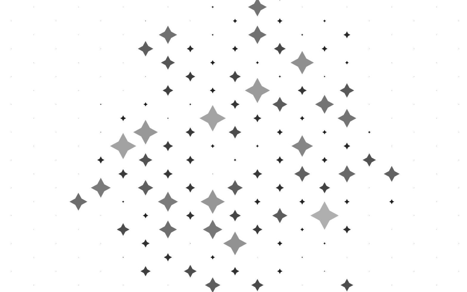 plata clara, cubierta vectorial gris con estrellas pequeñas y grandes. vector