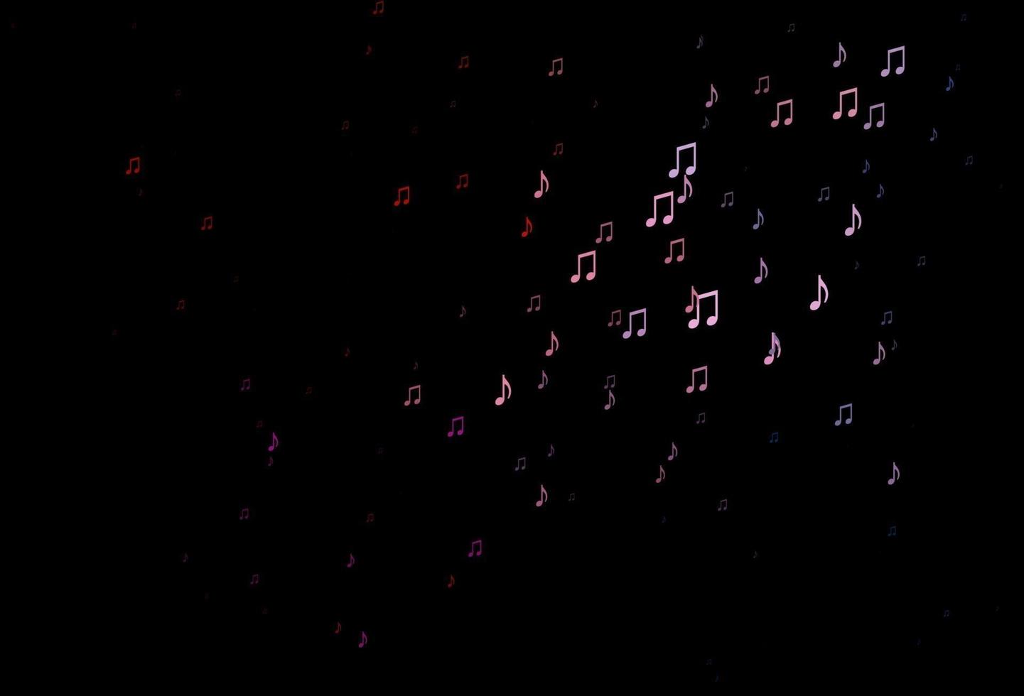 fondo de vector negro oscuro con notas musicales.