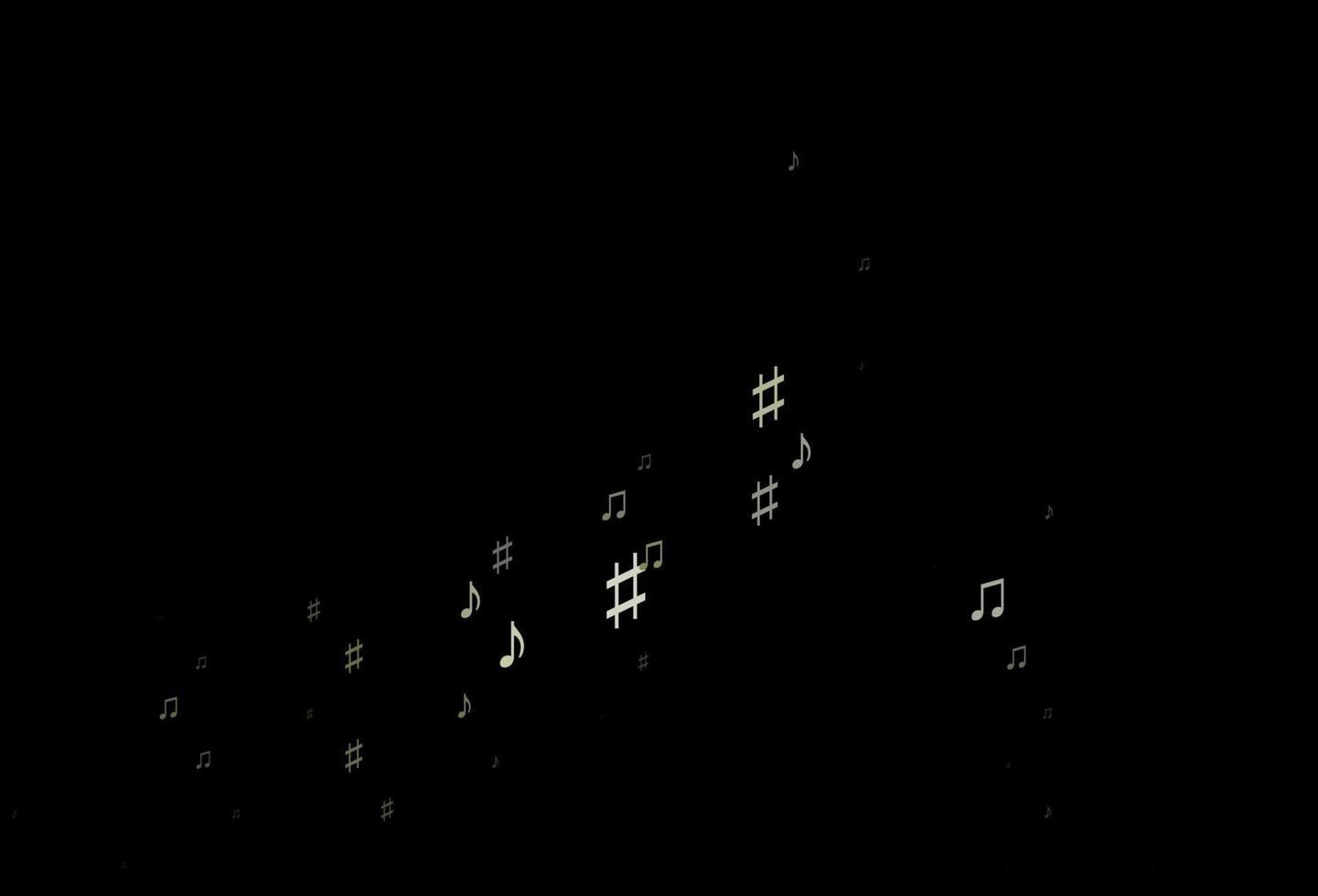 Dark Green vector backdrop with music notes.