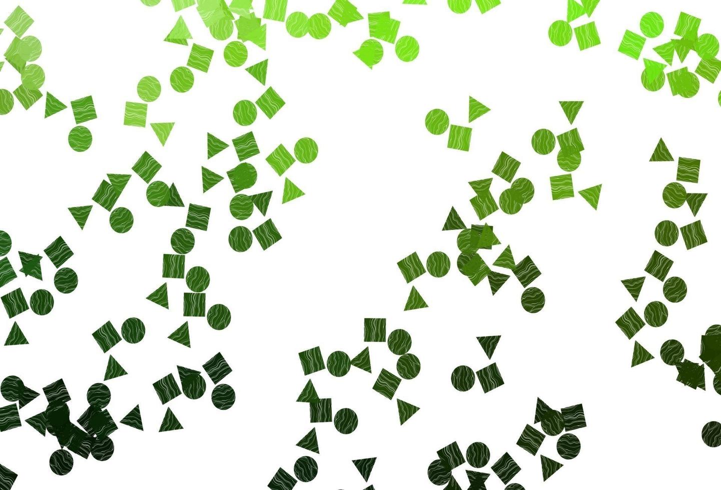 Light Green vector backdrop with lines, circles, rhombus.