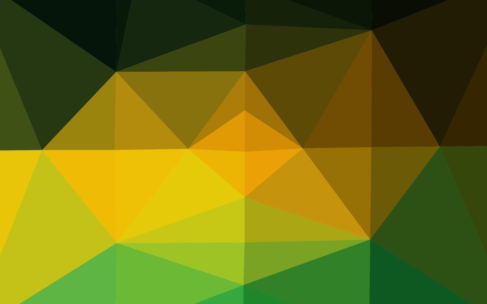 Telón de fondo de mosaico abstracto de vector verde oscuro, amarillo.