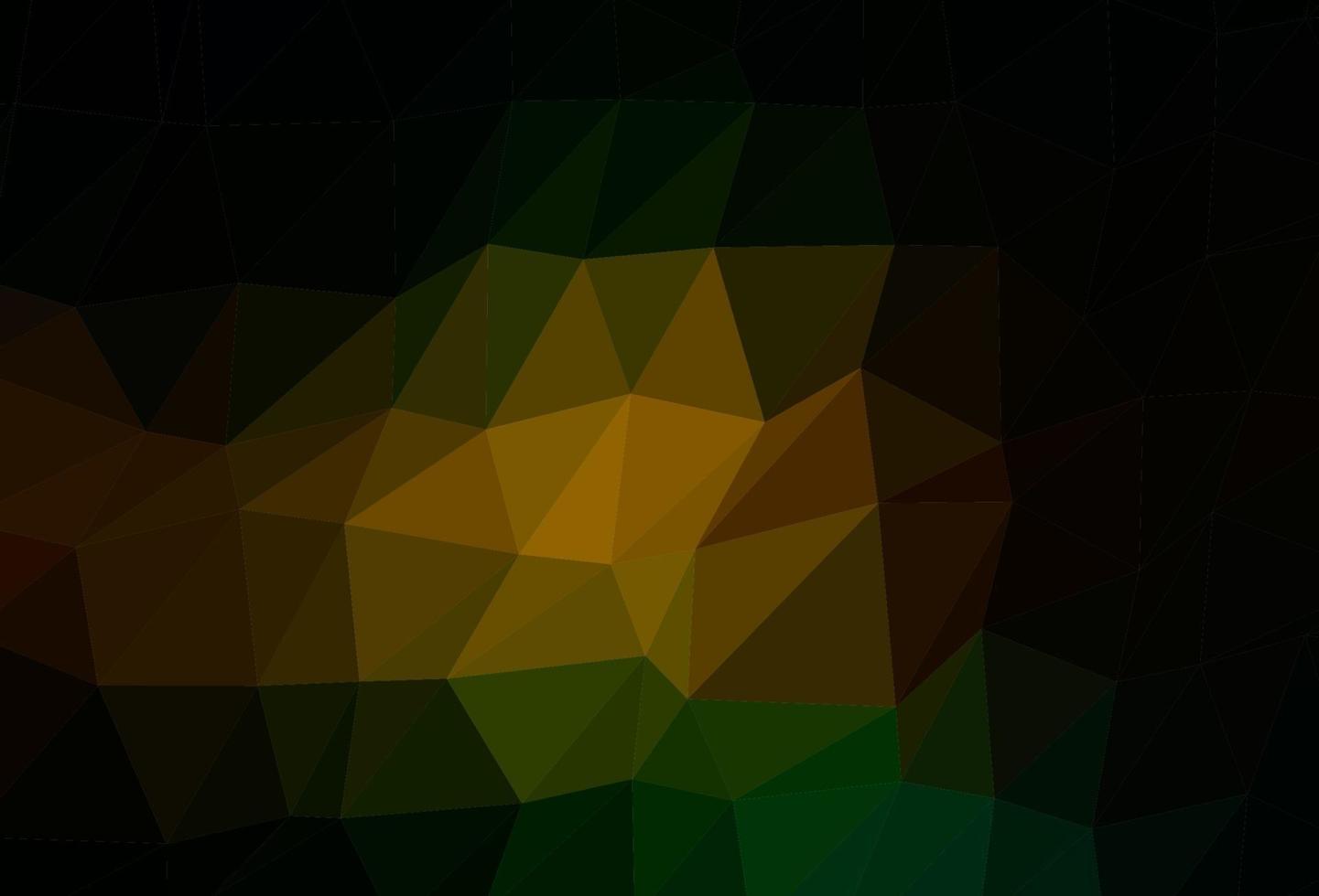 Dark Green, Yellow vector polygon abstract background.