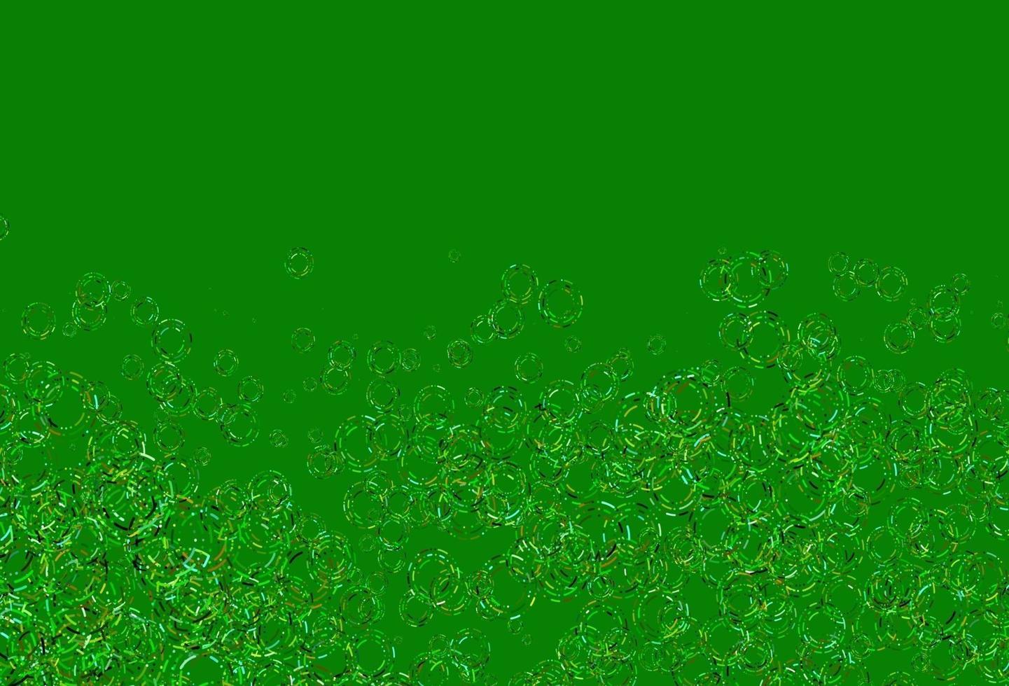 Light Green, Yellow vector background with bubbles.