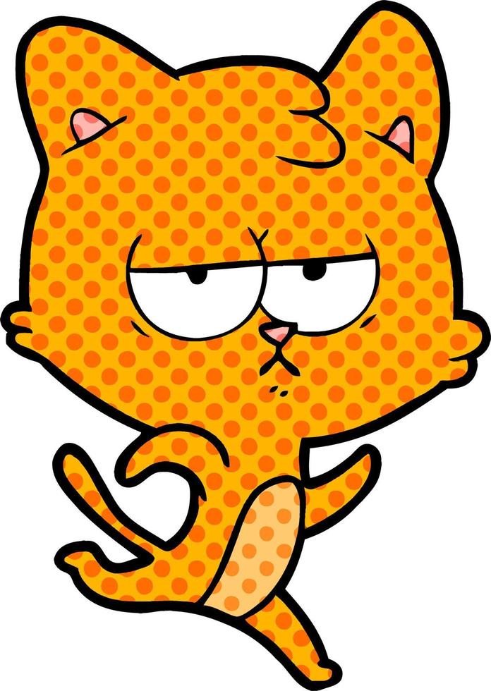 gato de dibujos animados aburrido vector