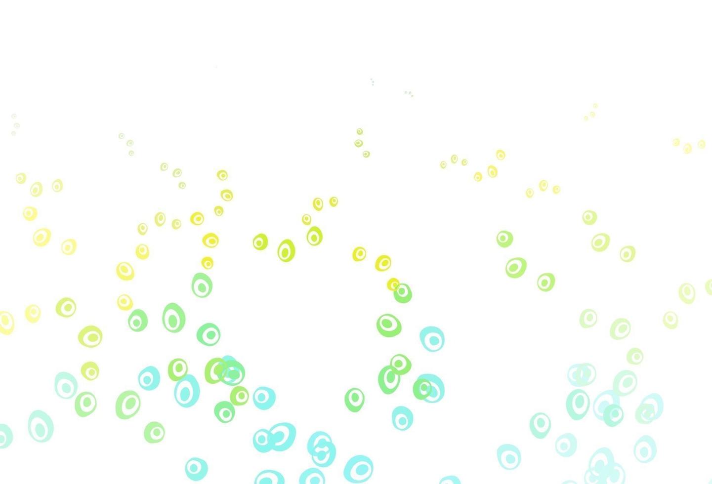 Light Green, Yellow vector background with bubbles.