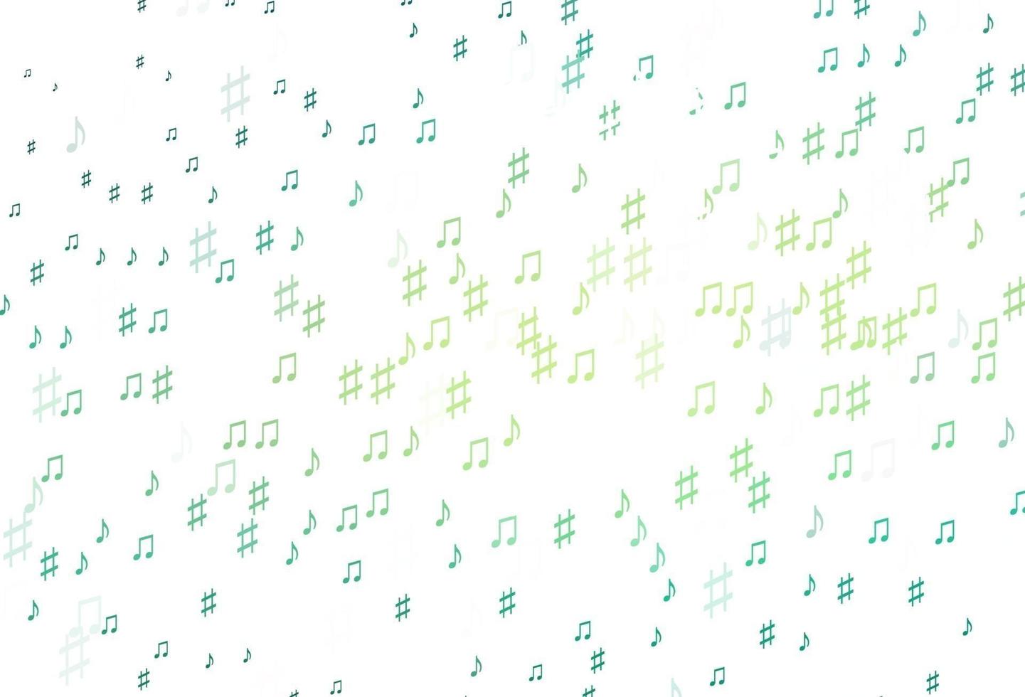 Light Green, Yellow vector pattern with music elements.