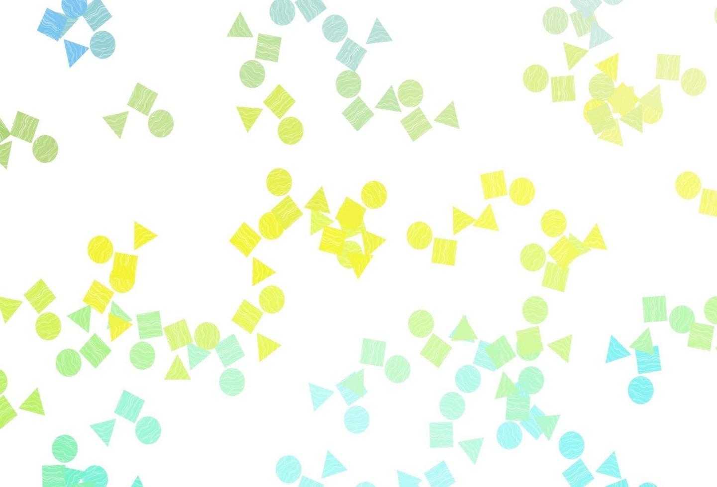 Light Green, Yellow vector template with crystals, circles, squares.