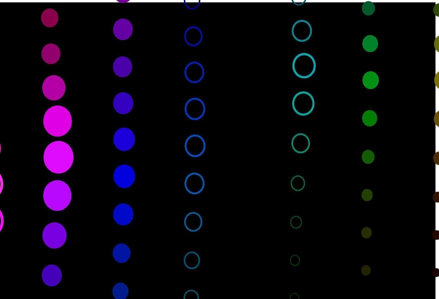 diseño de vector de arco iris multicolor oscuro con formas circulares.