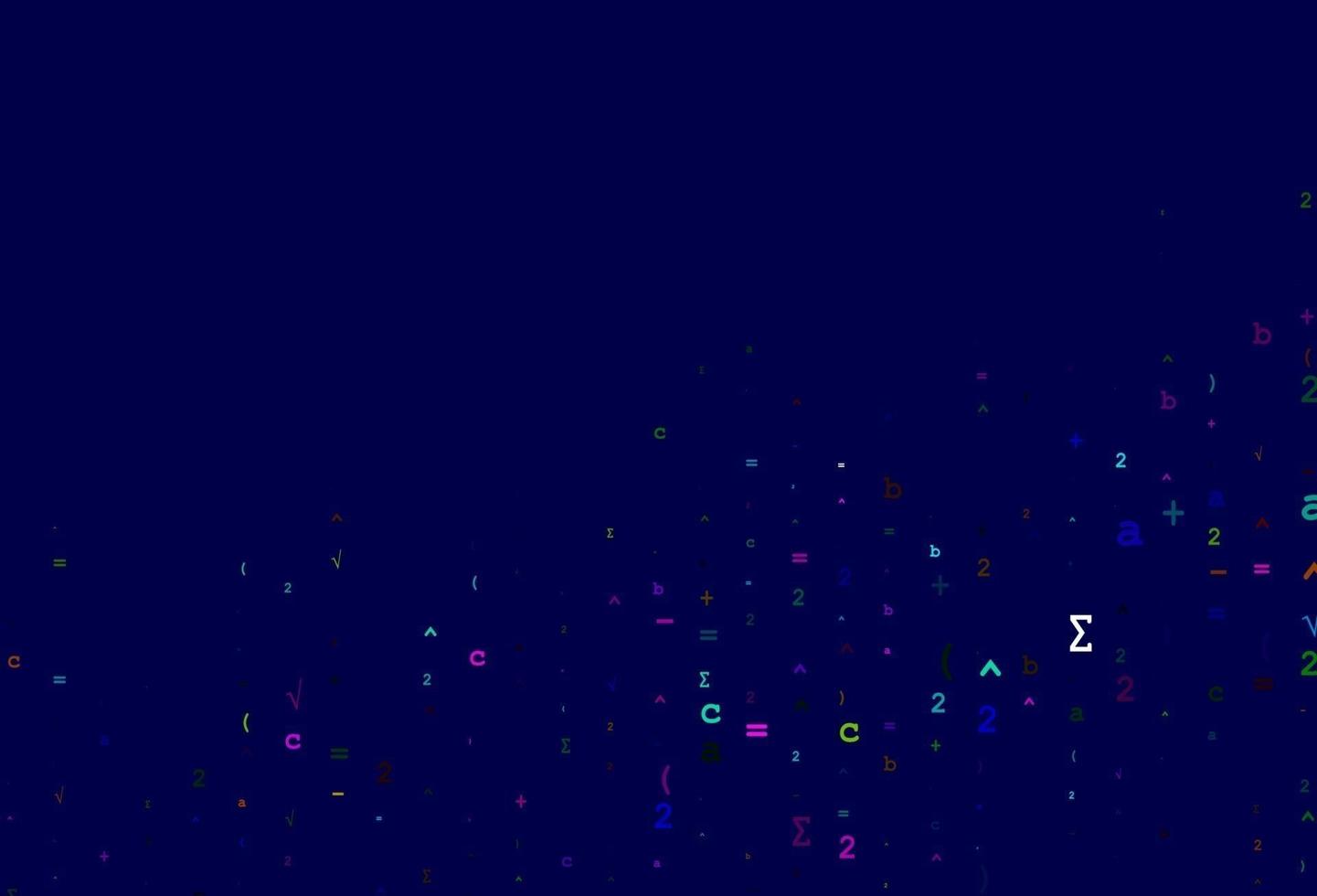 Light Multicolor, Rainbow vector texture with mathematic symbols.