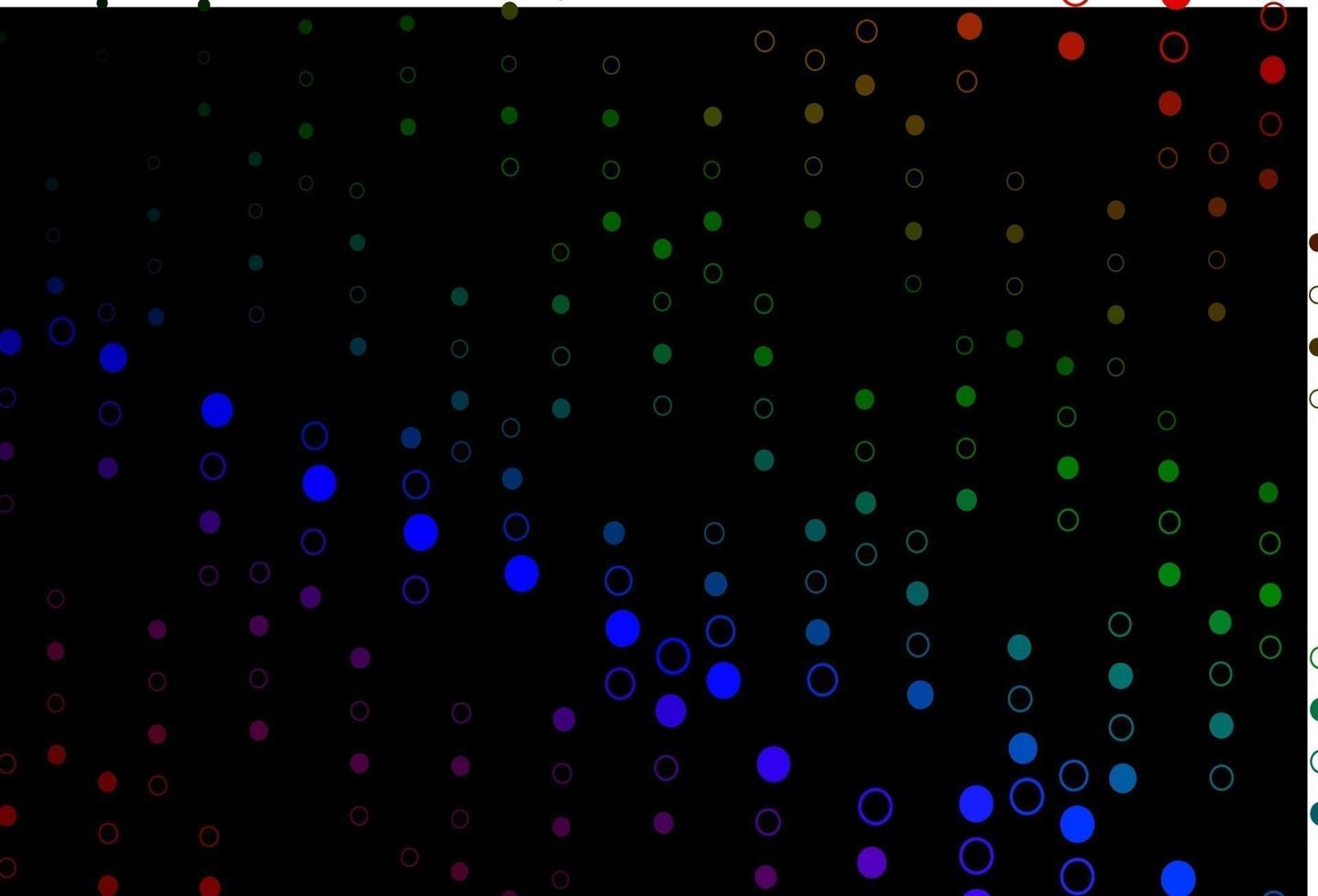 Fondo de vector de arco iris multicolor oscuro con puntos.