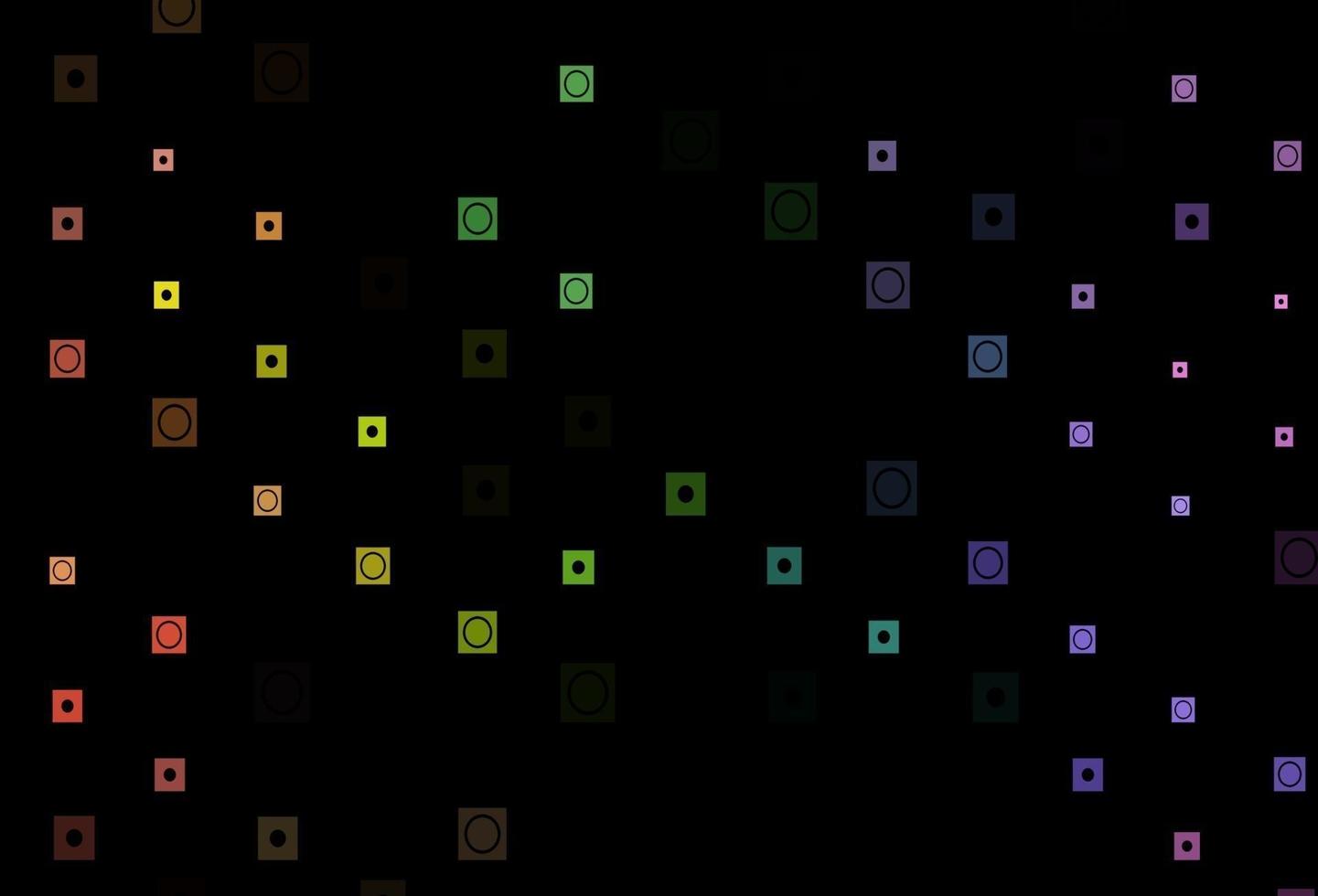 Dark Multicolor, Rainbow vector pattern in square, circular style.