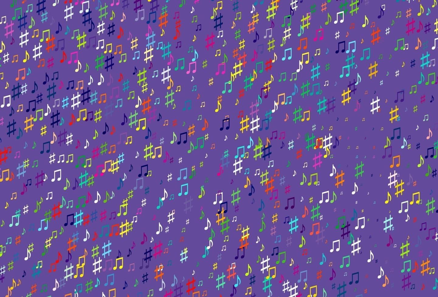 Light Multicolor, Rainbow vector pattern with music elements.