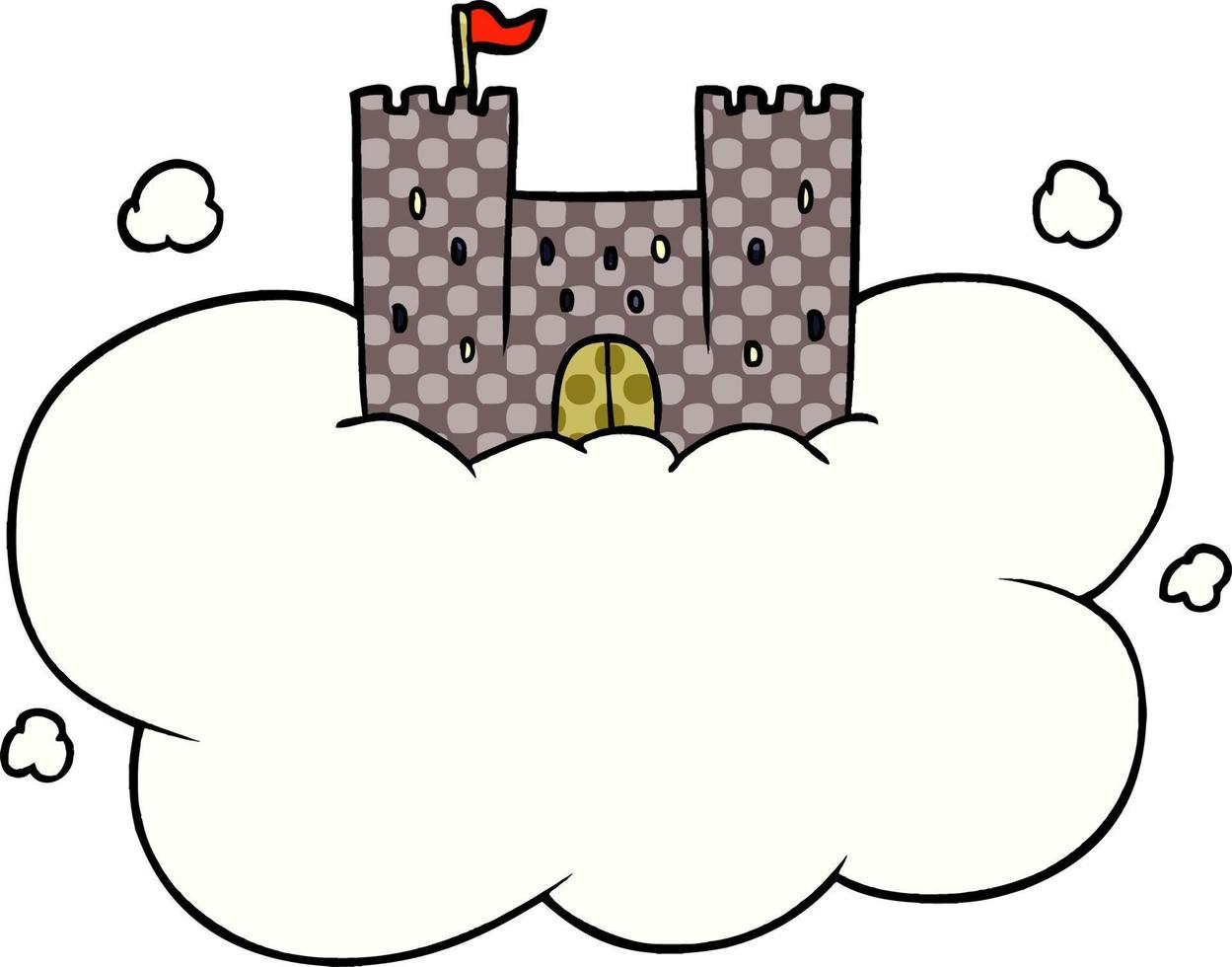 cartoon castle in sky vector