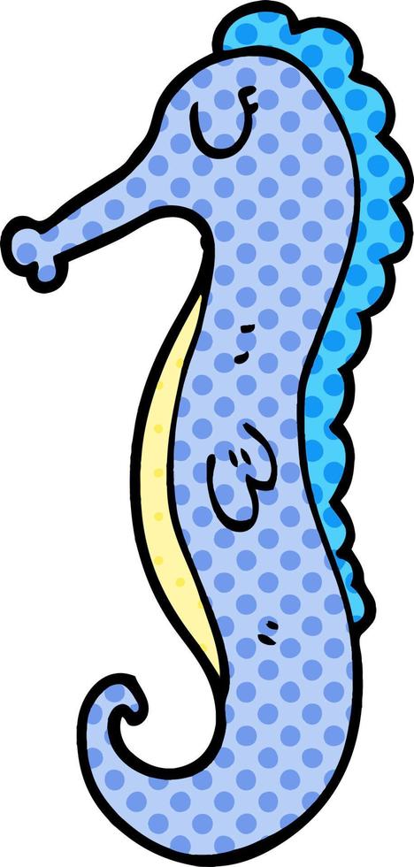 cartoon doodle sea horse vector