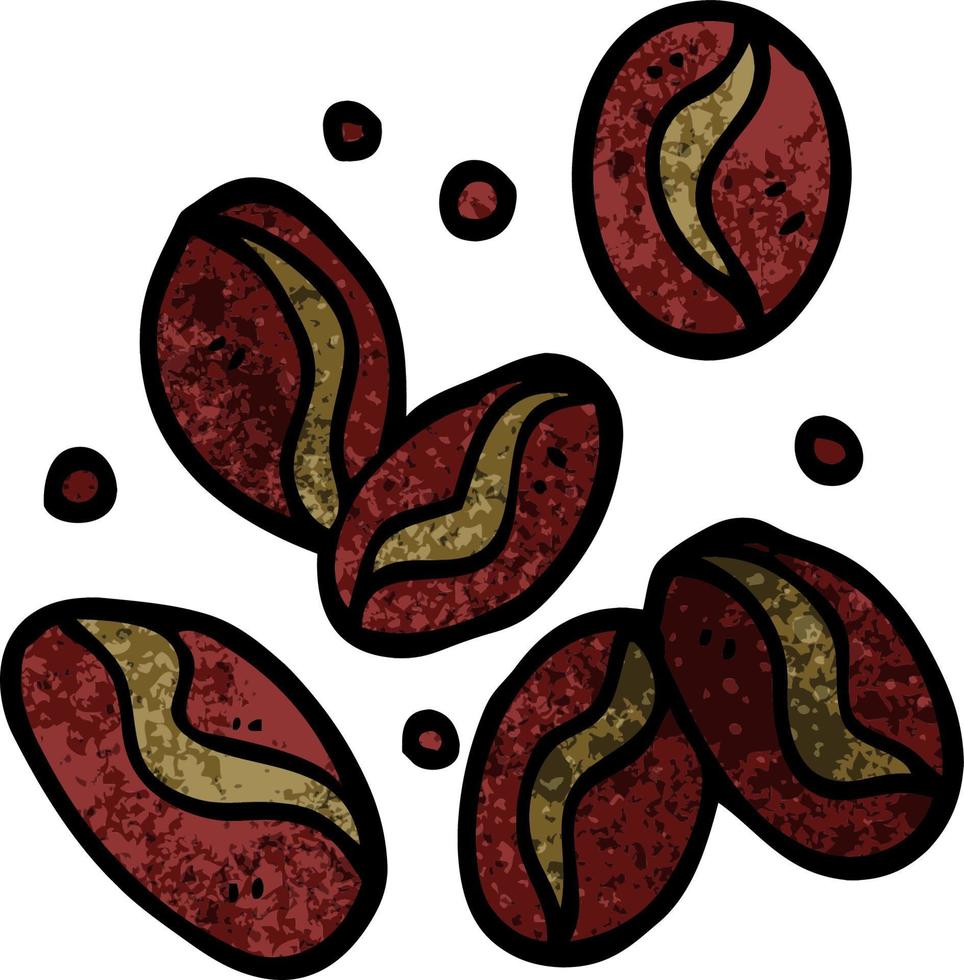 cartoon doodle coffee beans vector