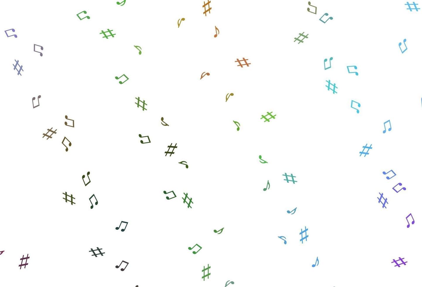 Light Multicolor, Rainbow vector pattern with music elements.