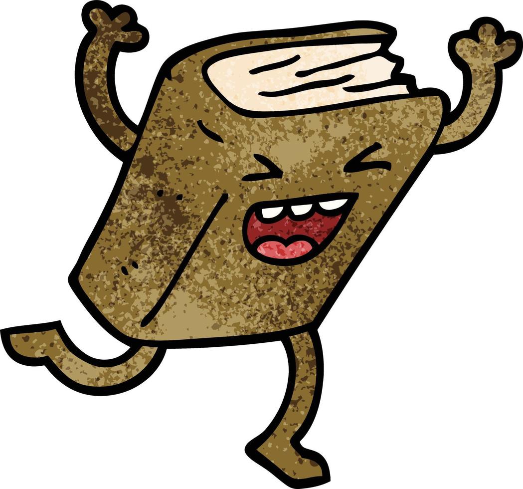 cartoon doodle dancing book vector