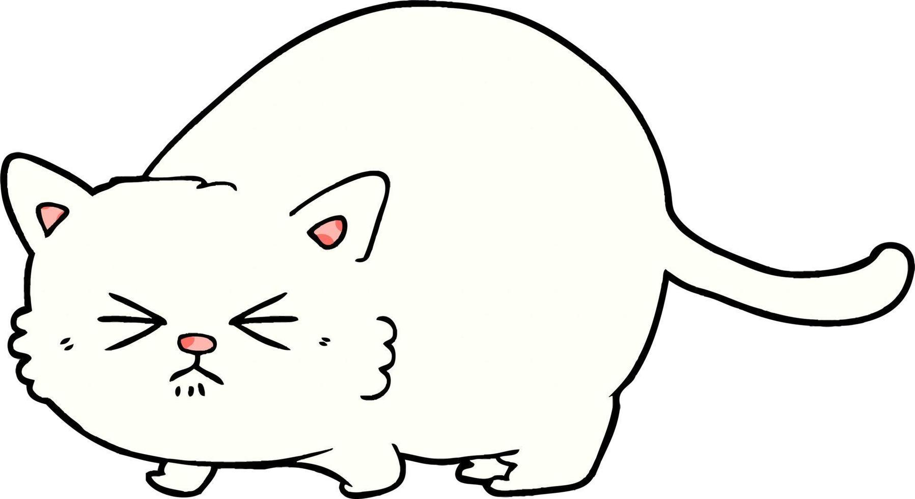 cartoon angry cat vector