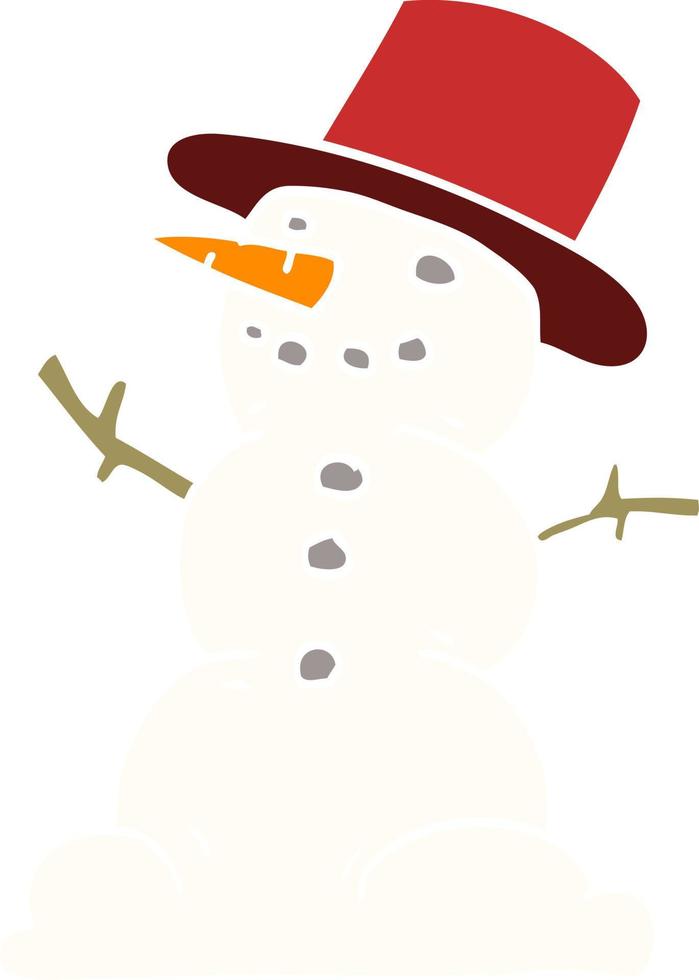 cartoon doodle snowman vector