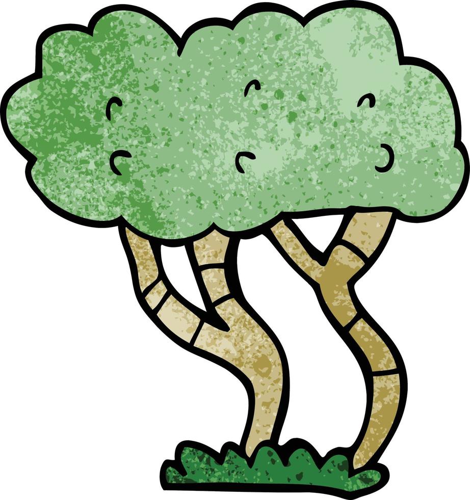 cartoon doodle tree vector