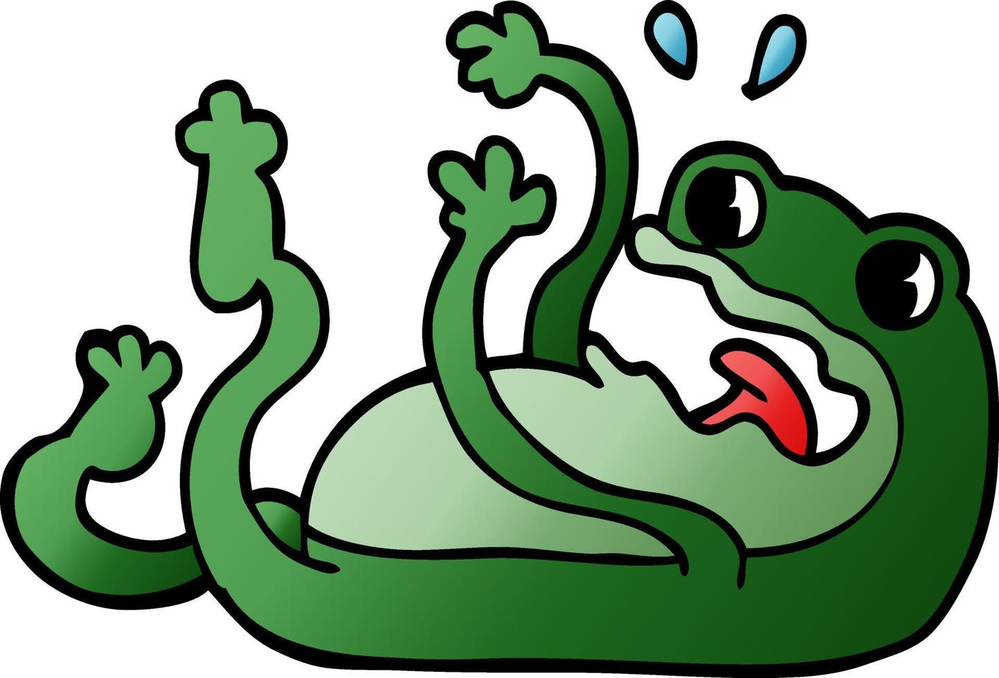 cartoon doodle frog vector
