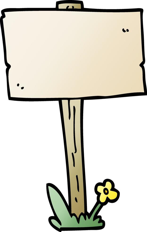 cartoon doodle sign post vector