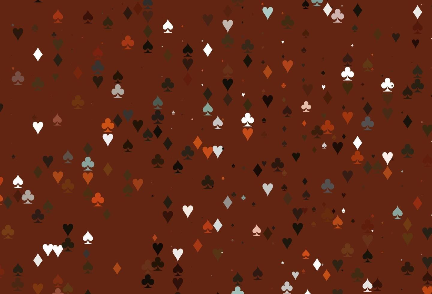 Light Orange vector texture with playing cards.