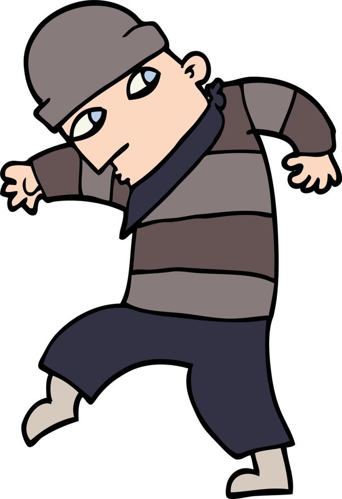 cartoon sneaking thief vector