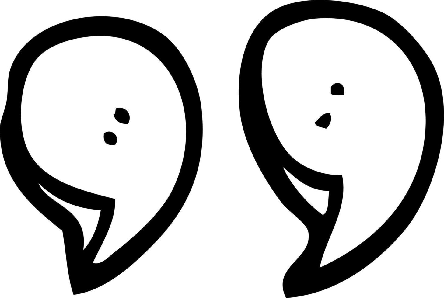 line drawing cartoon quotation marks vector