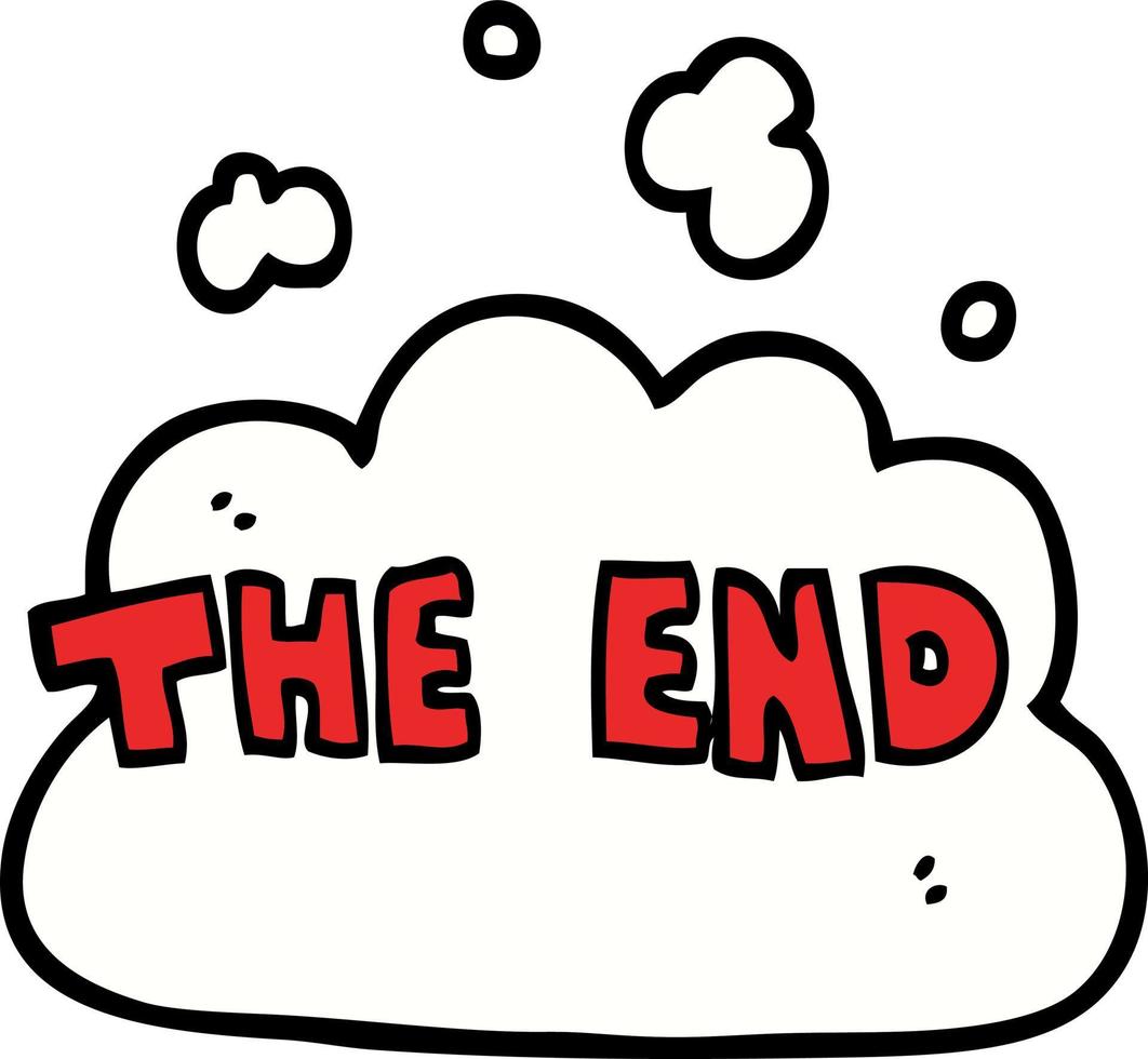 cartoon doodle wording the end vector