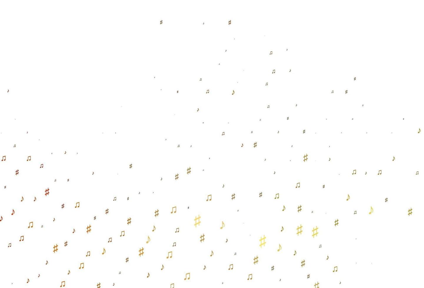 Light Orange vector texture with musical notes.