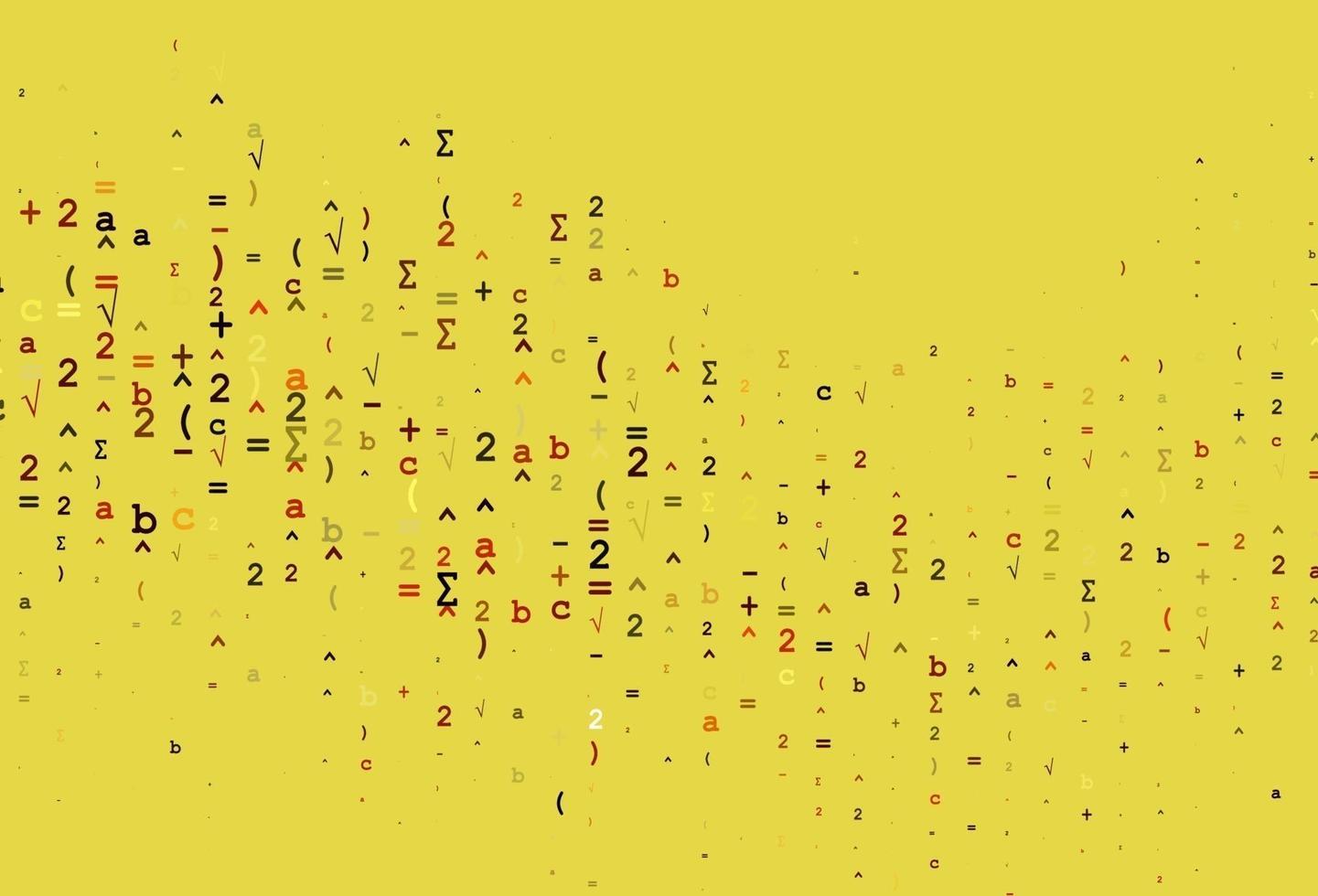 Light Orange vector texture with mathematic symbols.