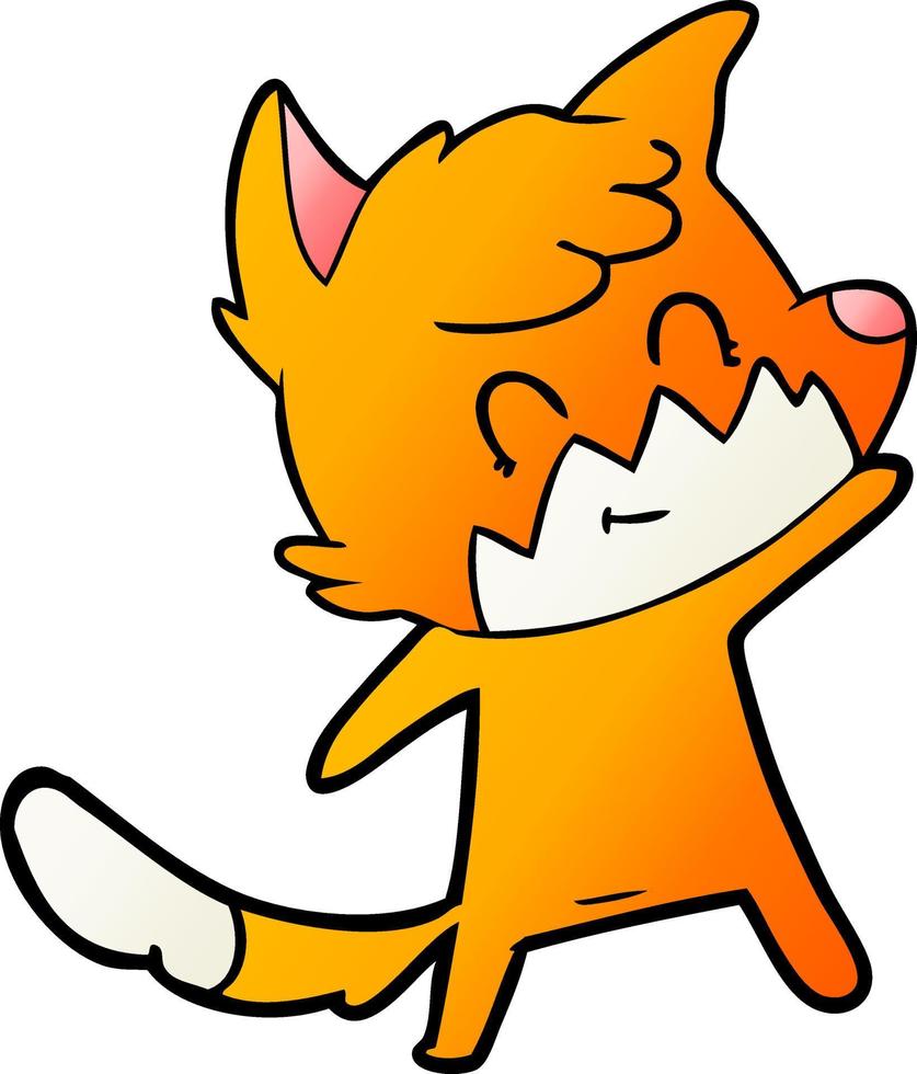 cartoon friendly fox vector