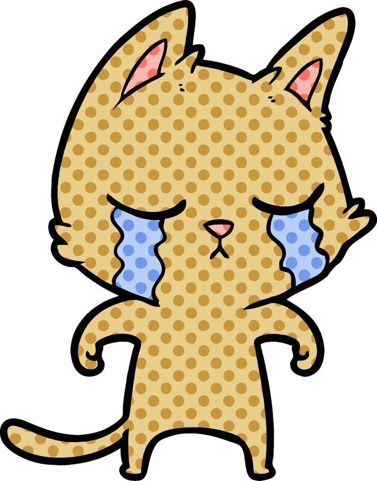gato de dibujos animados llorando vector
