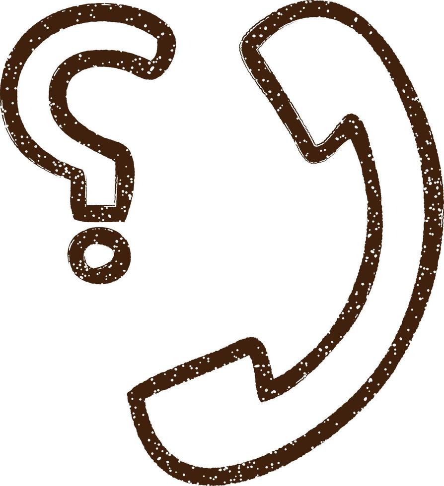 Telephone Receiver Charcoal Drawing vector
