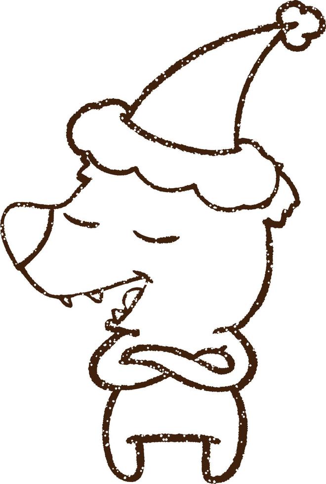 Christmas Bear Charcoal Drawing vector