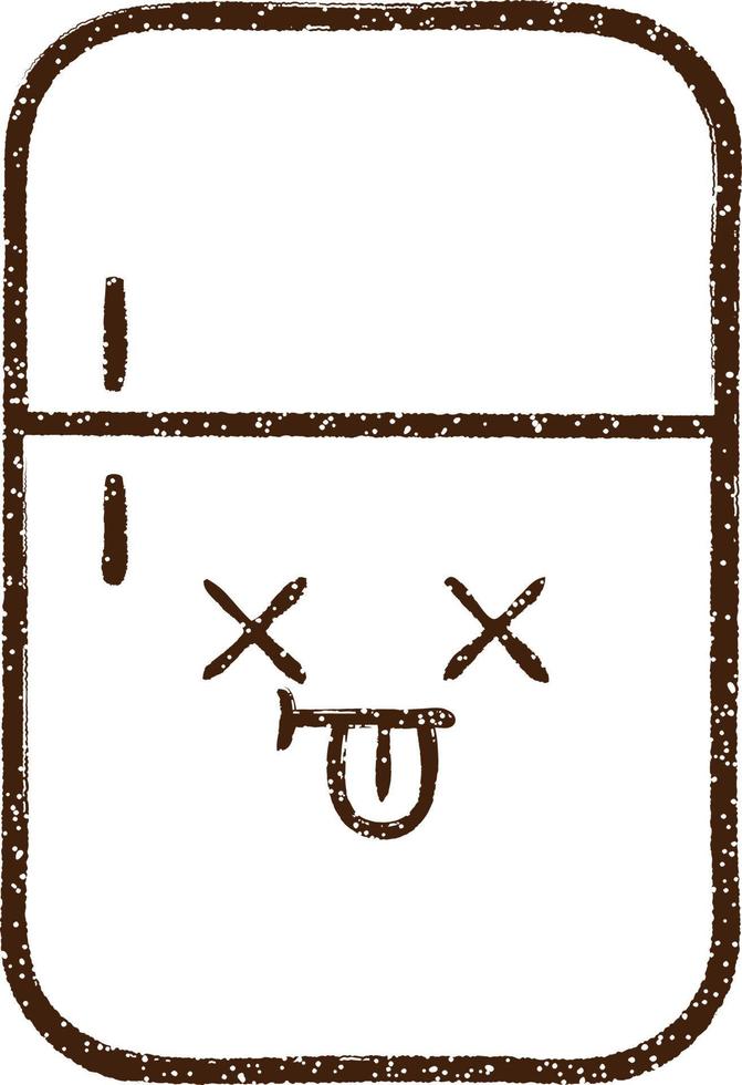 Dead Refrigerator Charcoal Drawing vector
