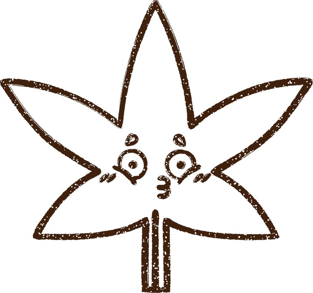 Leaf Charcoal Drawing vector