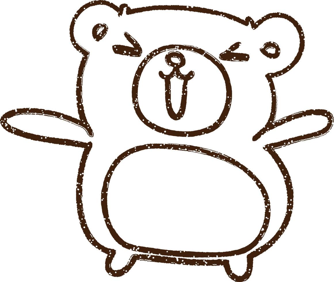 Polar Bear Charcoal Drawing vector