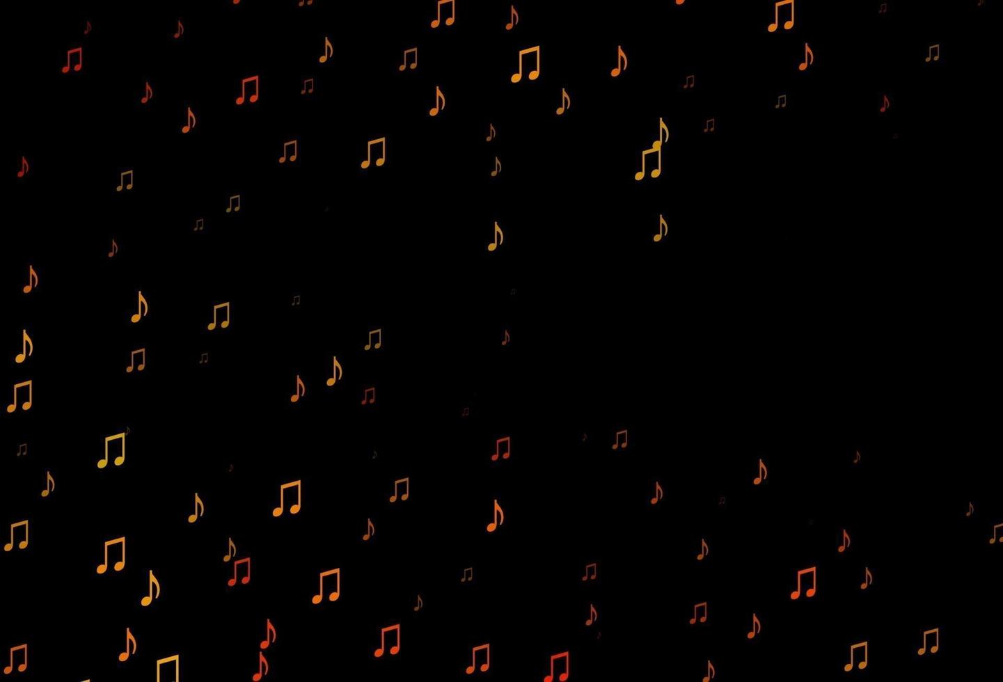 patrón vectorial naranja oscuro con elementos musicales. vector