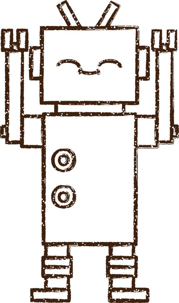 Robot Charcoal Drawing vector