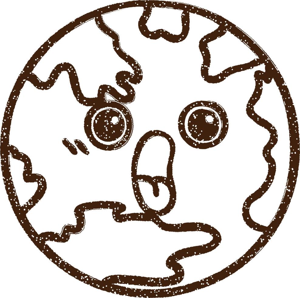 Planet Earth Charcoal Drawing vector