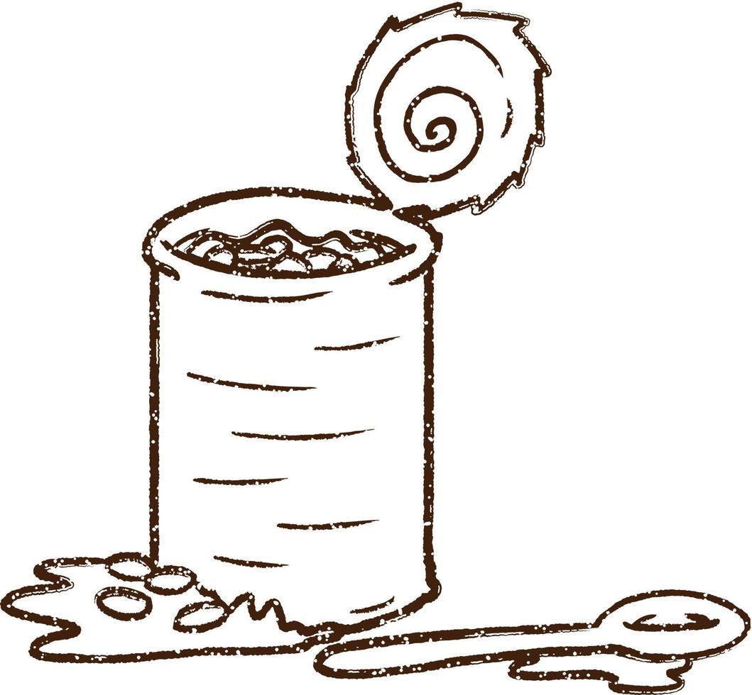 Canned Food Charcoal Drawing vector