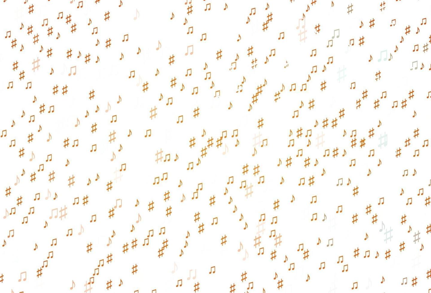 Light Orange vector backdrop with music notes.