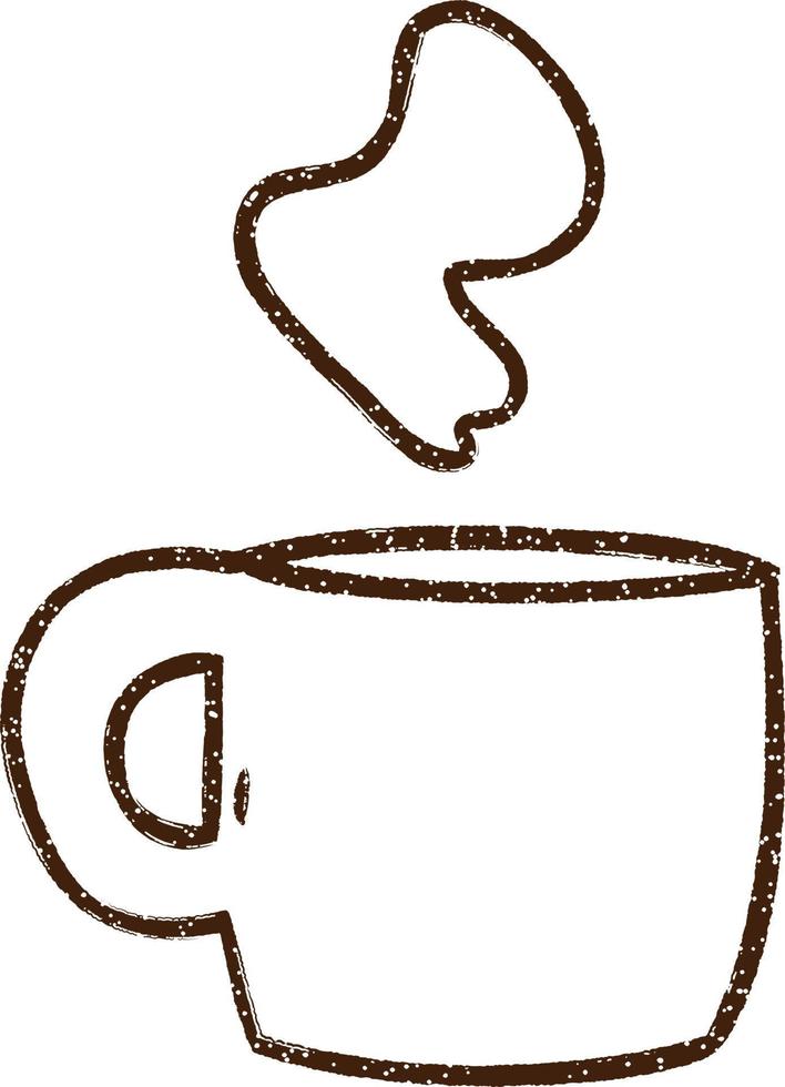 Hot Coffee Charcoal Drawing vector
