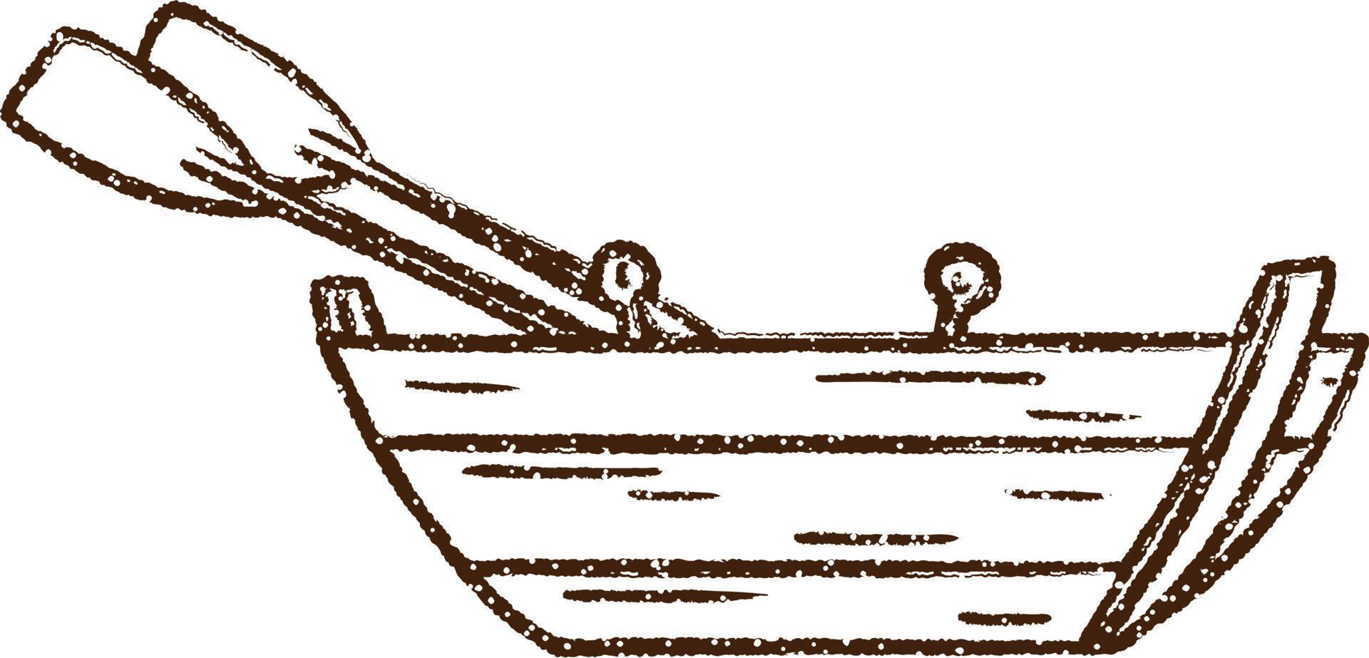 Row Boat Charcoal Drawing vector