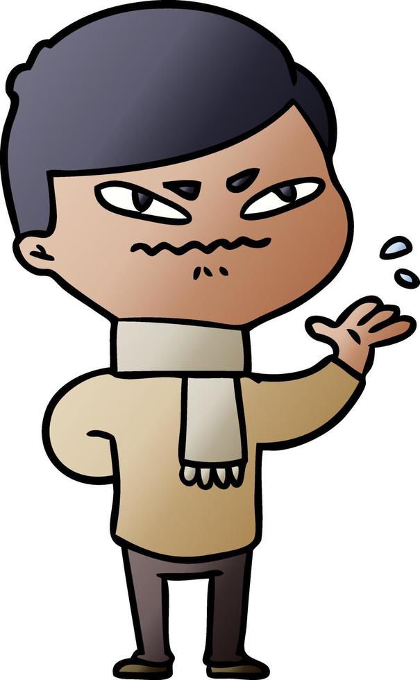 cartoon angry man vector