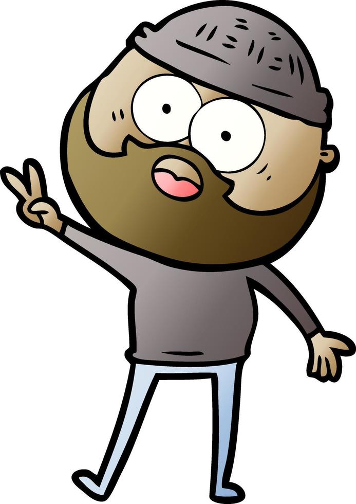 cartoon bearded man vector