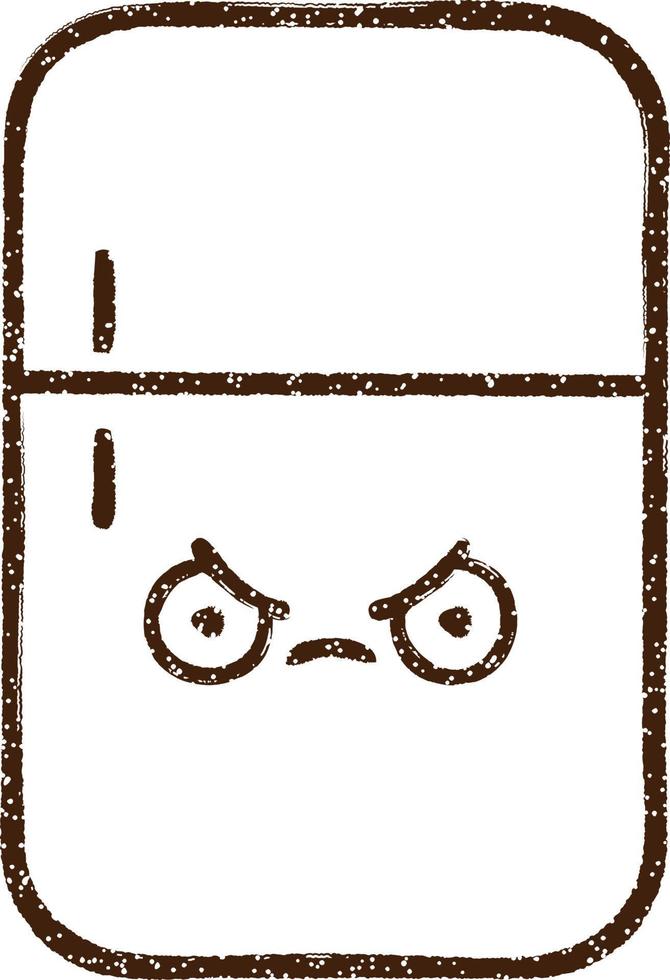 Refrigerator Charcoal Drawing vector